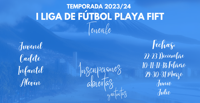 Abierto el plazo para la participación en la Liga de Fútbol Playa 2023/24