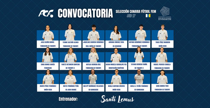 Convocatoria de la Selección Canaria Sub-17 femenina para la la Fase Plata del Campeonato de España